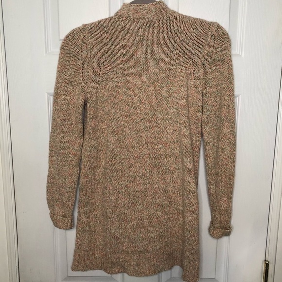 𝅺LOFT Knit Light Pink Cozy Multicolour Cotton Blend Cardigan XXS - Picture 2 of 5